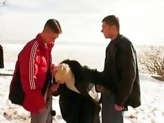 Mom Oral sex Outdoor with NOT her 2 Sons