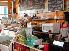 Grosse bite, Mignonne, En levrette, Noir ébène, Hd, Seins naturels, Chevaucher, Maigrichonne