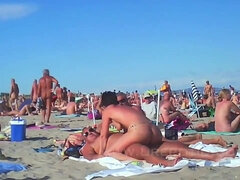 Cul, Plage, Dingue, Groupe, Mature, Nue  à poil, Public, Chatte