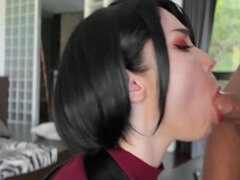 Watch Sweetie Fox's massive tits bounce as she takes a hard pounding and a sticky load