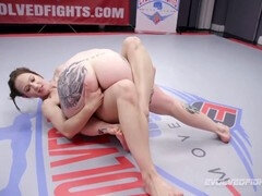 Cheyenne Jewel dominates Kaiia Eve in a steamy lesbian wrestling match