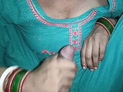 Naughty Indian housewife gives a passionate handjob in the village