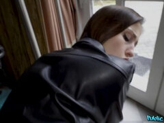 Blasen, Braunhaarige, Spermaladung, Hundestellung, Leder, Im freien, Russisch, Hoch