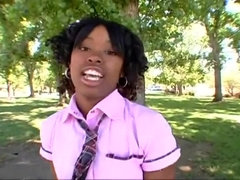 Africain, Noire, Queue, Noir ébène, Érotique, Faciale, Élève, Adolescente