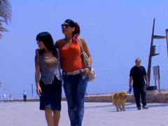 Playa, Mamada, Corridas, Latina, Lesbiana, Público, Trio, Voyeur