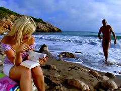 Strand, Grote lul, Blond, Vuisten, Handbeurt, Hardcore, Buiten, Tiener