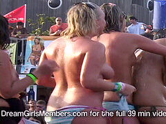 Amerikaans, Badpak, Universiteit, Concours, Naakt, Buiten, Feest, Openbaar