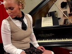 Blond, Dominatie, Vrouw, Dominante vrouw, Naakt, Ruw, Student, Lerarin