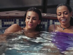 Babes Susy Gala & Canela Skin & Kessy - wet lesbian threesome in the pool