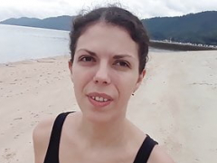 Playa, Morena, Al aire libre, Tetas