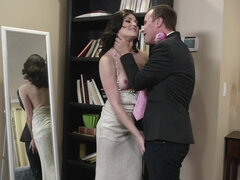 Elegant beauty fucks like a hot slut in his bed