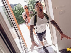 お尻, デカ尻, ブロンド, フェラチオ, ホテル, タトゥー, ティーン