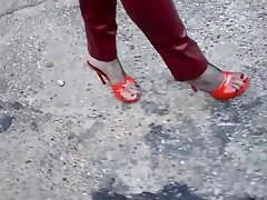 Sexy red mules