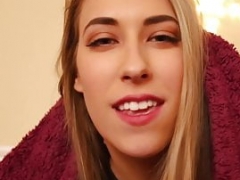 Rubia, Mamada, Primo, Pajear, Orgasmo, Pov, Medias largas, Tetas