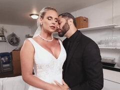 Slutty bride Phoenix Marie is fucked by two kinky stallions
