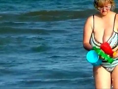 Spy Beach Mature Granny Saggy Huge Nipples