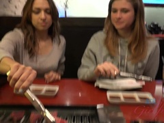 Любители, Брюнетки, Кончили внутрь, Дрочка ногами, Лесбиянка, Киски, Тощие, Сиськи