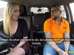 A driving instructor is forced to fuck a learner with big boobs