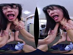 Tridimensionnel, Sucer une bite, Japonaise, Pov, Réalité