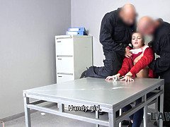 Schwanz, Hardcore, Hd, Polizei, Polisch, Muschi, Ablutschen, Flotter dreier
