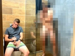 Bad, Geschnappt, Füsse, Handjob, Orgasmus, Elasthan