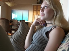Cul, Plage, Blonde, Sucer une bite, Éjaculation interne, Petite amie, Lingerie, Chaussettes
