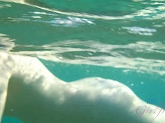 Amateur, Plage, Blonde, Poupée, Petite amie, Nue, Chatte, Nénés