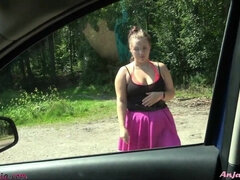 Amateur, Blonde, Sucer une bite, Voiture, Preservatif, Seins naturels, Pov, Tatouage