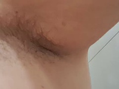 Wife has a lot of hair on her pussy, her armpits are growing hair and she shows her adorable tits