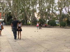 Welcome to Madrid! Public walk of shame.