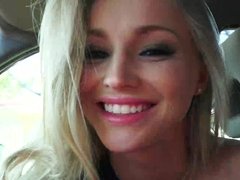 Staci Carr gives a bj in a moving car & getting fucked roadside