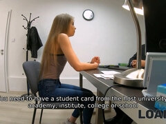 Auditie, Blond, Jonge meid, Hd, Geld, Kantoor, Klein, Tieten likken