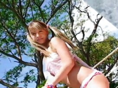 Petite Bree with Shaved Vagina Fingering hard
