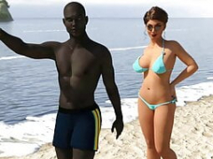 Strand, Man die toekijkt, Huisvrouw, Moeder, Nudist, Buiten, Slet, Vrouw