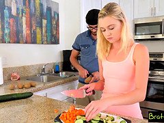 Blond, Pijpbeurt, Hd, Gezichtspunt, Geschoren, Mager, Tiener, Tieten likken