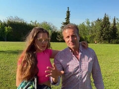 Good looking teen babe gets power fucked by the pond