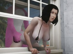 En tercera dimension, Anal, Culo, Culo grande, Verga grande, Morena, Divertido, Al aire libre