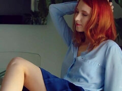 Kont, Vingeren, Gapende, Masturbatie, Kut duiken, Roodharige vrouw, Tiener, Nat