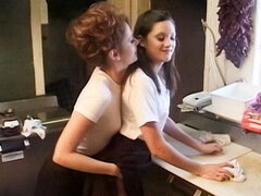 Doigter, Poilue, Embrassement, Lesbienne, Léchez, Adolescente, Jouets, Rétro ancien