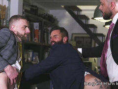 Big cock boss anal fucks realtors in suits