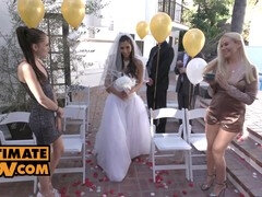 Blasen, Braut, Flotter vierer, Tittenfick, Hochzeit