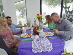 美女, デカパイ, ブロンド, 彼氏, Hd, ポルノスター, 三人, オッパイの