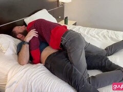 Hairy stepson receives special treatment from bearded dad: BJ-RIM-BB-SEEDING-facial