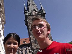 Pijpbeurt, Bruinharig, Man die toekijkt, Tsjechisch, Gezichtspunt, Tiener, Tiner anaal, Tieten likken