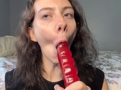 Suckasaurus - ASMR - worlds biggest gummy worm sucking !