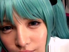 Cosplay nippon babe creampied in hairy pussy