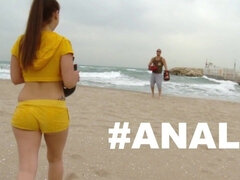 Anal, Plage, Sucer une bite, Hard, Hd, Fille latino, Public, Espagnole