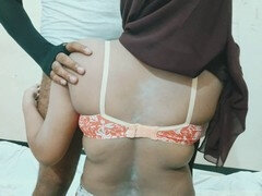 Tromperie, Couple, Hôtel, Femme au foyer, Indienne, Petite femme, Chatte, Jarretelles