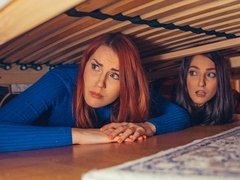 フェラチオ, 茶髪の, バック, 女 人男 人, 手コキする, ストッキング, ティーン, 三人
