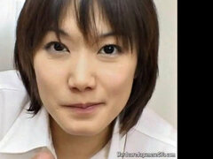 Hot Japanese Secretary blowjob for his boss